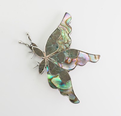 Beto Vintage Argento Sterling Intagliati Madreperla Aviatore Farfalla Pin Da Beto 