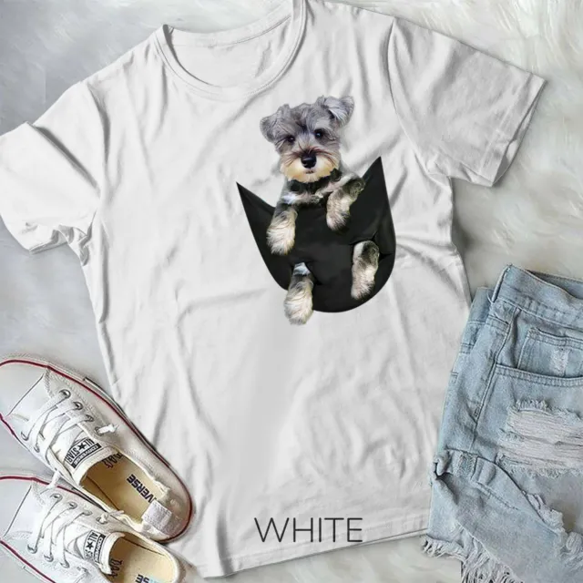 Schnauzer Dog in Pocket Puppy Gifts T-Shirt Unisex T-shirt 3
