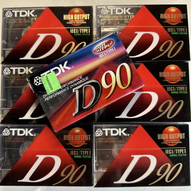 TDK D90 Blank Cassette Tapes Lot of 7 New Sealed