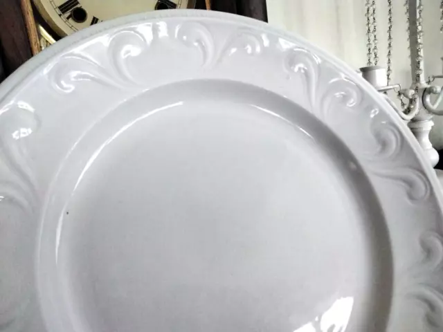 Rare Antique white ironstone plate Berlin Swirl 1856 10 1/4 Staffordshire