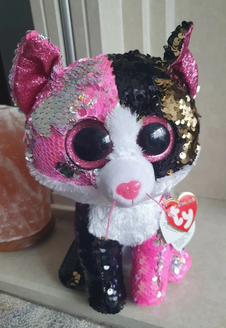 BNWT TY BEANIE Boo 15cm Flippables sequin NEW Malibu the Cat Toy