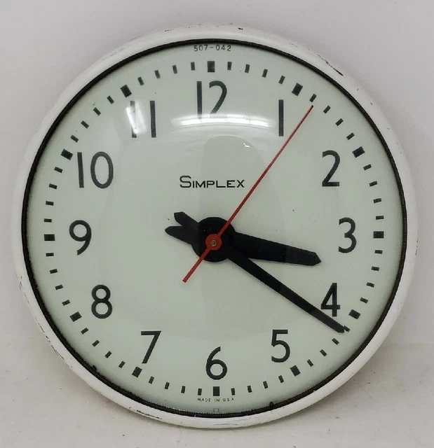 VINTAGE 10& SIMPLEX Slave Clock Electric Wall Mount School REFURBISH