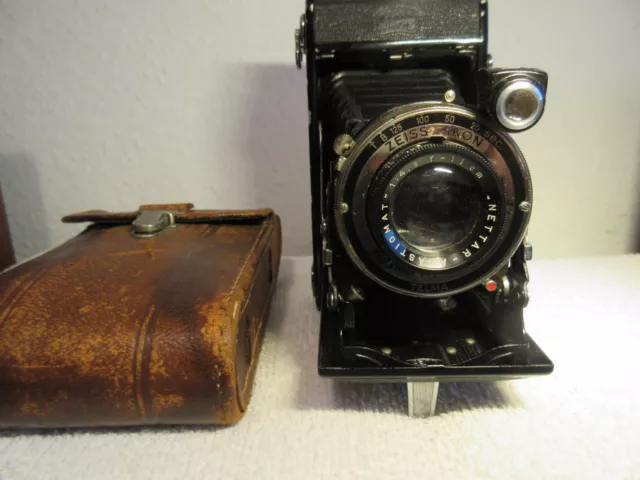 ZEISS IKON TELMA  NETTAR-ANASTIGMAT  1 : 4,5  f = 11 cm Balgenkamera mit Tasche