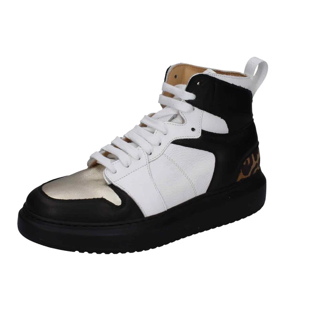 Chaussures Femme RUSSELL & BROMLEY 39 Ue Baskets Blanc Cuir Noir BC621-39