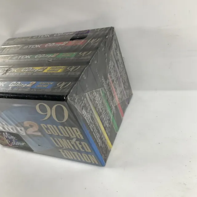 5 X TDK CDing2 90 Chromé Acoustique Bandes Cassette Mélange Couleur Ltd Édition 3