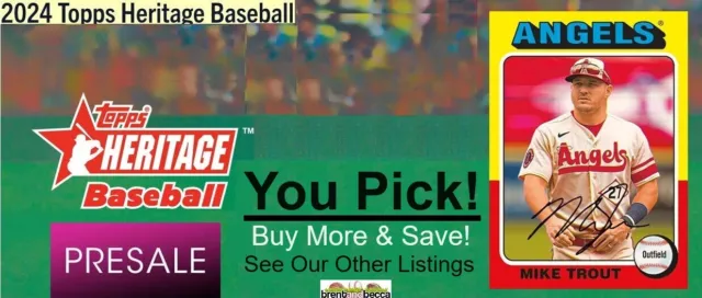 2024 Topps Heritage Base Cards #301-500 - YOU PICK - U CHOOSE Complete Your Set!