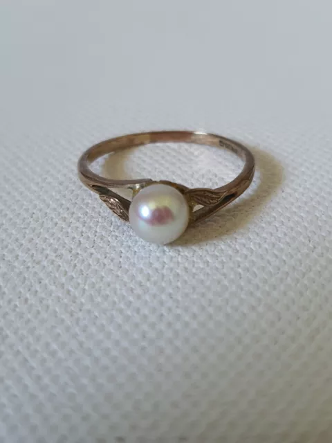 Antique Rose Gold Pearl Ring