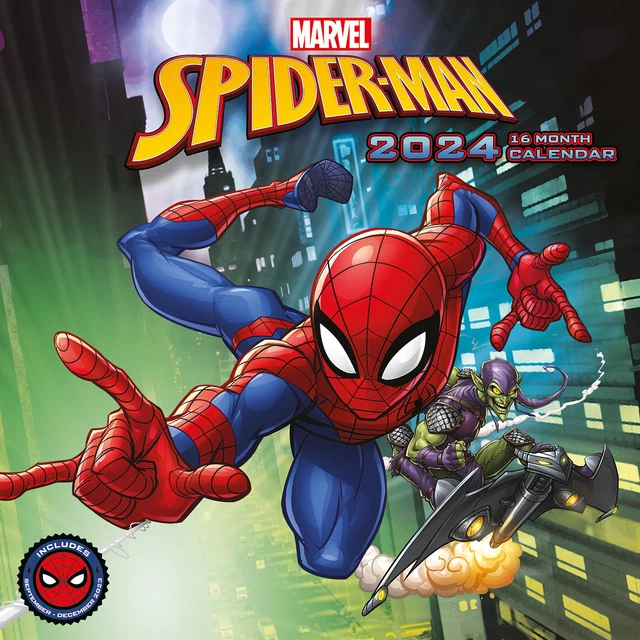 SPIDERMAN 2024 CALENDAR Official Marvel 16 Month from Sept 2023 30