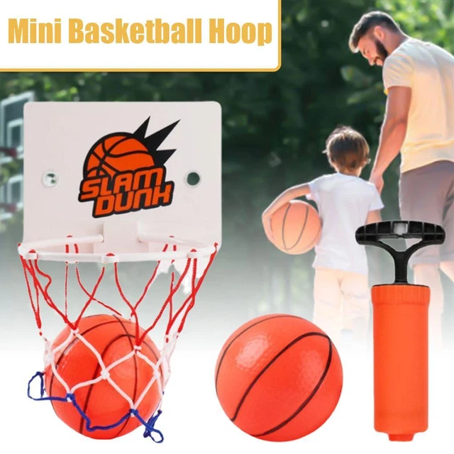 1SET Mini Basketball Hoop Net Indoor Over the Door Backboard With Ball Pump Game