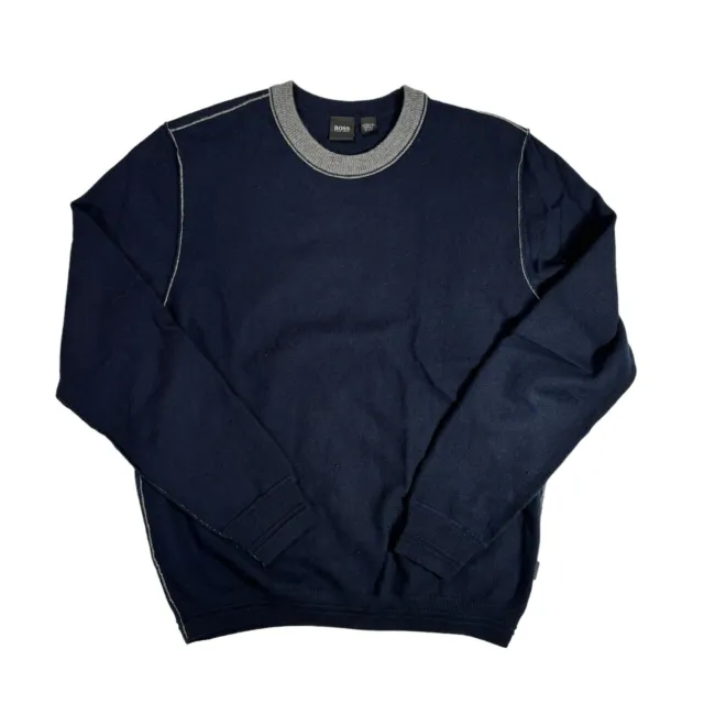 HUGO BOSS Men's Regular Fit Blue 100% Cashmere Knit Sweater Large $69. ...