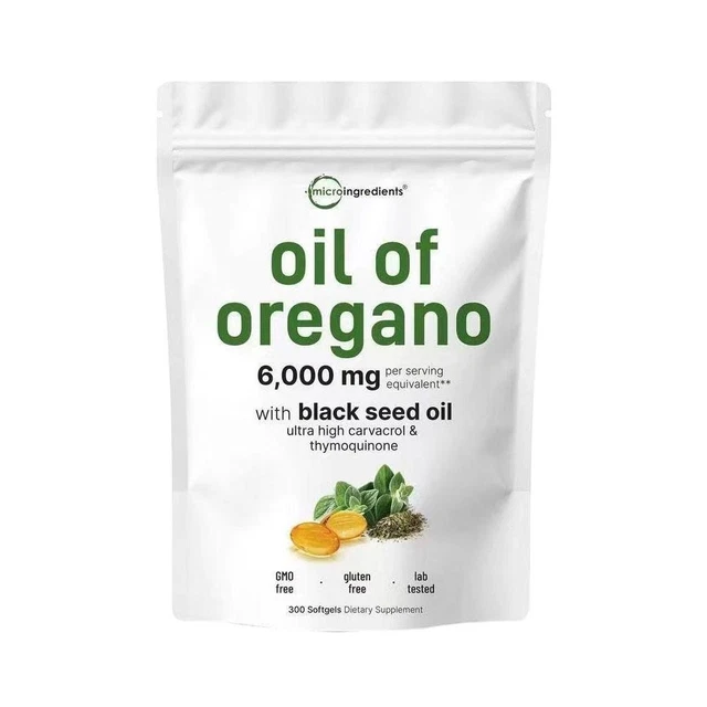 Micro Ingredients, oil of Oregano 6000mg, 300 soft