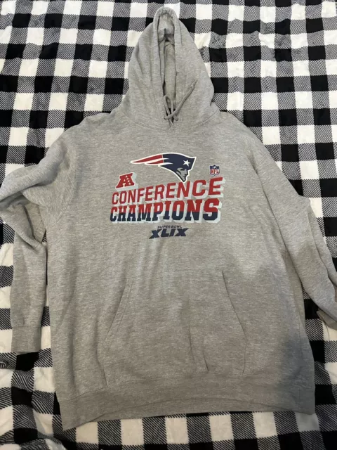 New England Patriots Hoodie Adult 2XL NFL Conference Champions Super Bowl XLIX