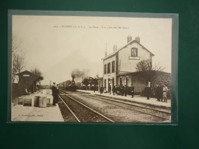 Cpa 28 /  Illiers  " La Gare "