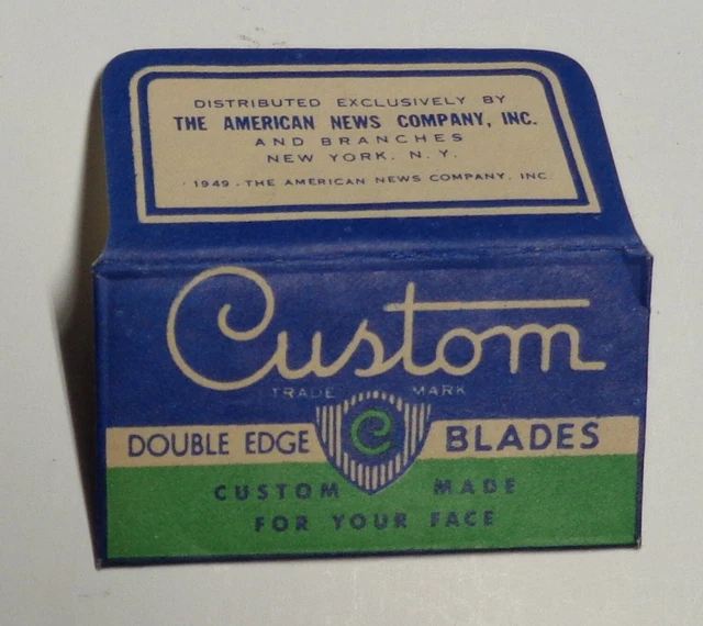 Vintage Razor Blade CUSTOM Blue & Green One Wrapped Blade