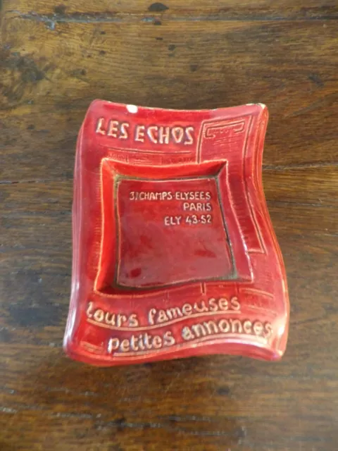 vide poches / cendrier ancien presse les Echos Paris journal