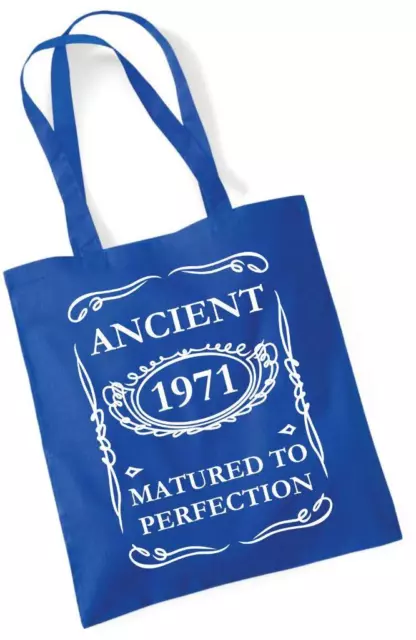 53rd Birthday Gift Tote Shopping Cotton Bag Ancient 1971 Matured To Perfection