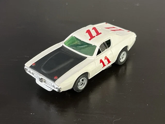 AURORA/AFX WHITE DODGE Charger #11 HO Slot Car Excellent Condition