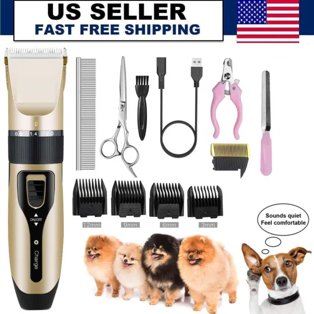 Professional Pet Dog Cat Animal Clippers Hair Grooming Cordless Shaver Trimmer
