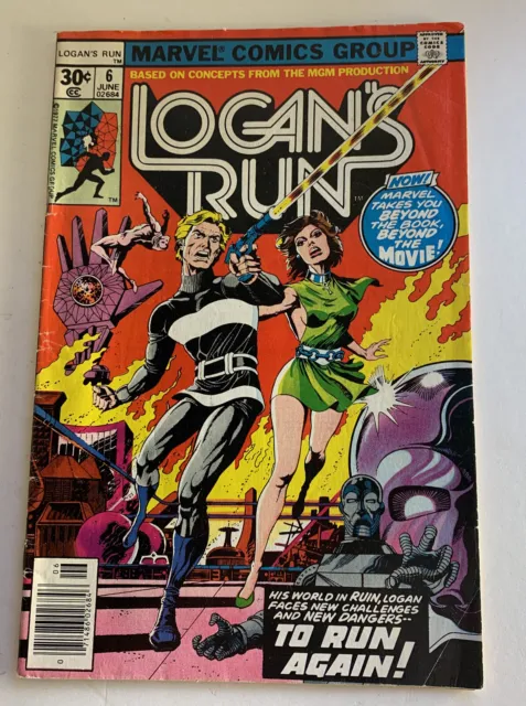 Logan's Run #6 June 1977 Marvel Comics 1st THANOS solo story Mike Zeck KEY ISSUE