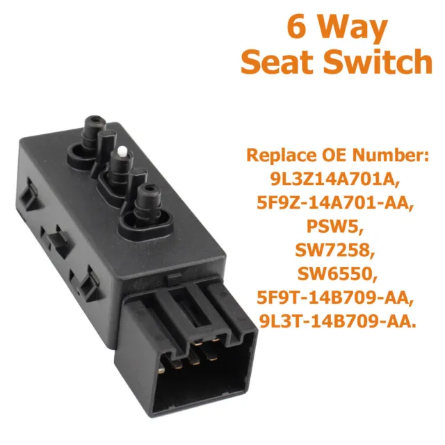 6 Way Driver Left Power Seat Switch 9L3Z14A701A For Ford F150 250 Mustang Escape