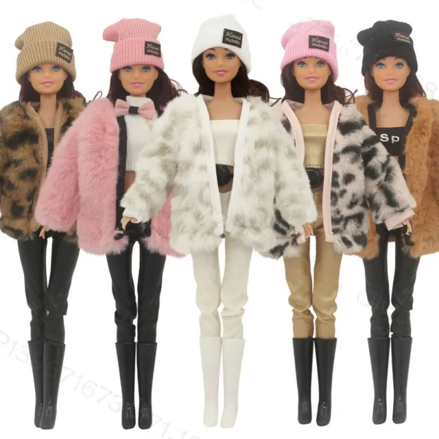Handmade Plush Coat Hats Fashion Winter Wear Dresses Accessories  29~32cm Doll