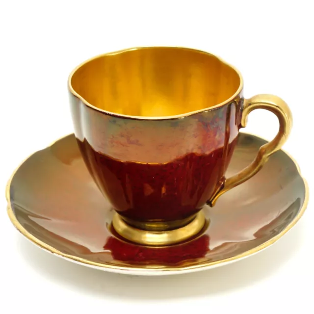 Demitasse Espresso Cup and Saucer Carlton Ware Rouge Royale 2 Piece Set  Vintage