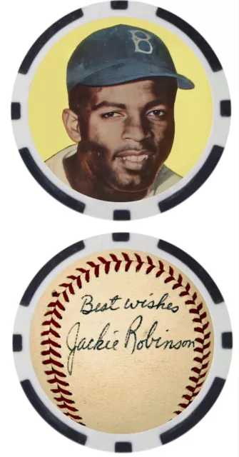 Jackie Robinson - Brooklyn Dodgers  - Poker Chip/Ball Marker ***Signed***