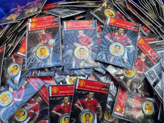 Job Lot Wholesale Manchester united Coin 20 to collect 2005 VERY RARE 25 Medals