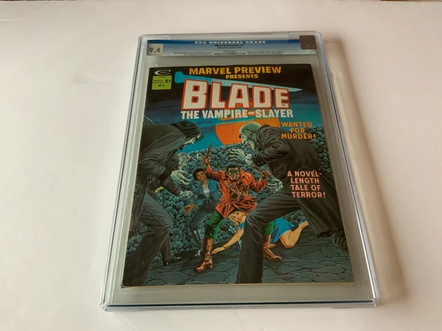 Marvel Preview 3 Cgc 9.4 White Pages Blade Vampire Slayer Comics Magazine 1975