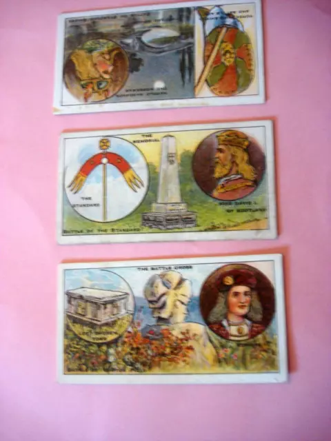 SMITH'S CIGARETTE CARD'S - BATTLEFIELD OF GREAT BRITAIN - 3 x CARDS - EX/CON.