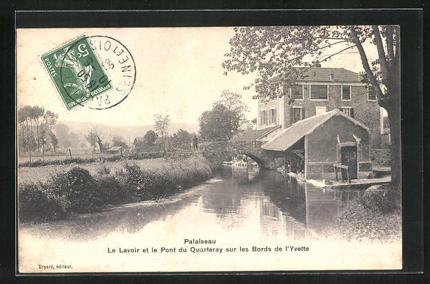 CPA Palaiseau, Le Lavoir et le Pont du Quarteray sur les Bords de l´Yvette