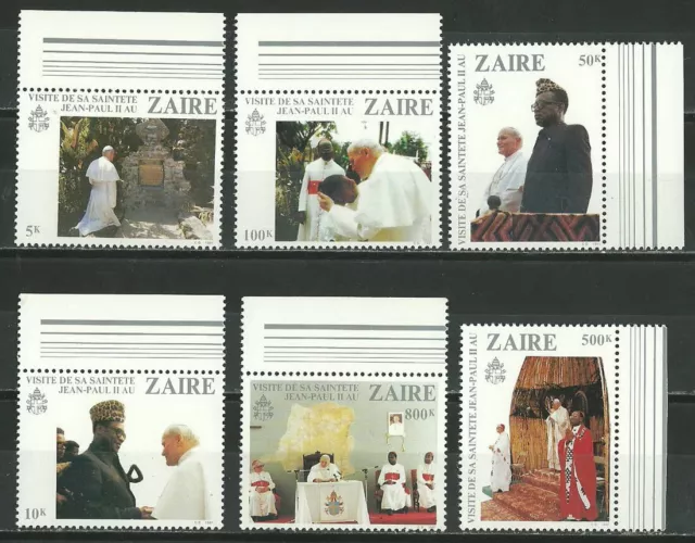 Zaire 1981 '' Visit Of Pope John Paul Ii '' Set Mnh (Αγ 45)