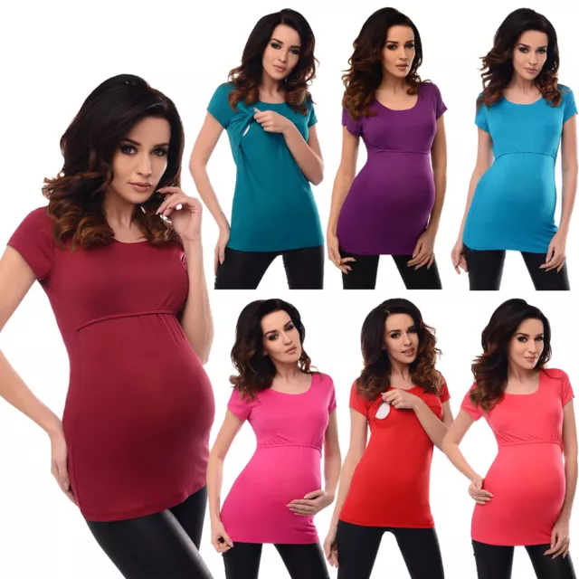 Comfortable Nursing Short Sleeved Scoop Neck Top Tunic Breastfeeding 7020