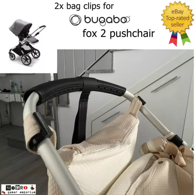 2x Bugaboo Fox 2 Cochecito Cochecito Bolso Clip Compras Soporte Bolsa