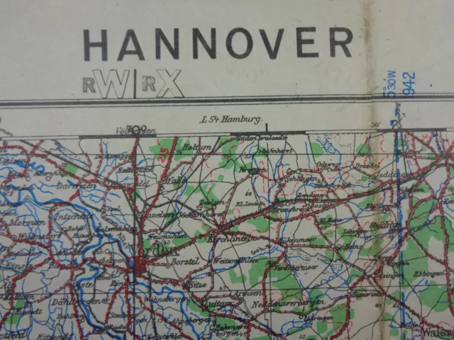 WW2 RAF / Army map of GERMANY entitled "HANNOVER"