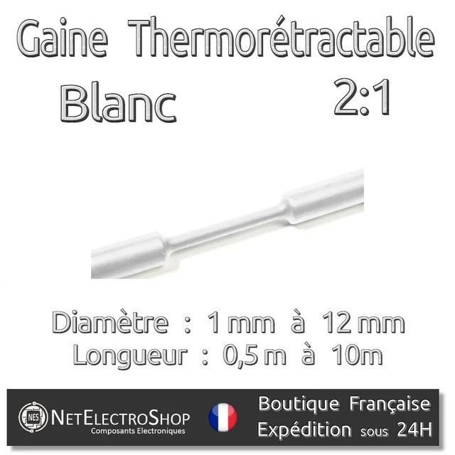 Gaine Thermorétractable - Diamètres 1 à 100 Mm - Longueur 1 à 5 M - Noir