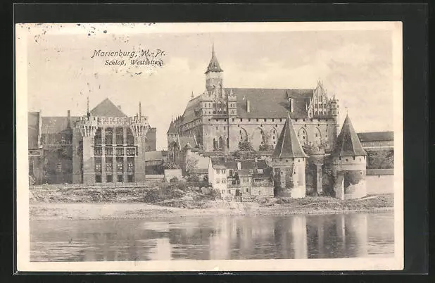 Ansichtskarte Marienburg / Malbork, Schloss, Westseite
