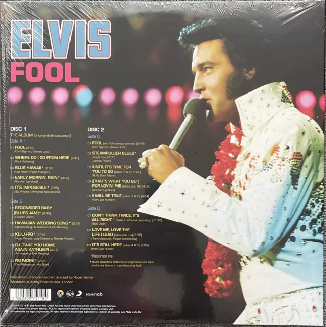 Elvis Presley - FOOL - FTD 2 LP Set - SEALED - Out Of Print - Sticker 2