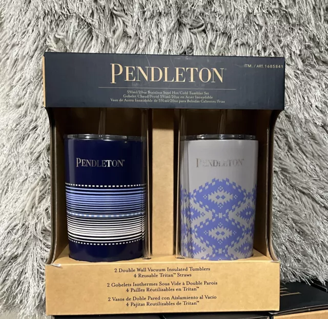 Pendleton Double Wall Vacuum Insulated Tumblers 2 ct 20oz stainless steel NEW