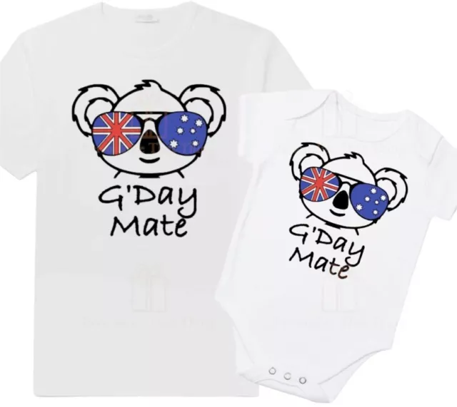 Australia Day Good Day Mate Koala Flag Sunglasses Children Tshirt Baby Bodysuit