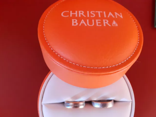 CHRISTIAN BAUER Trauringe, 750 Rosegold/ 950 Palladium, 56 Brillanten 0,23 ct