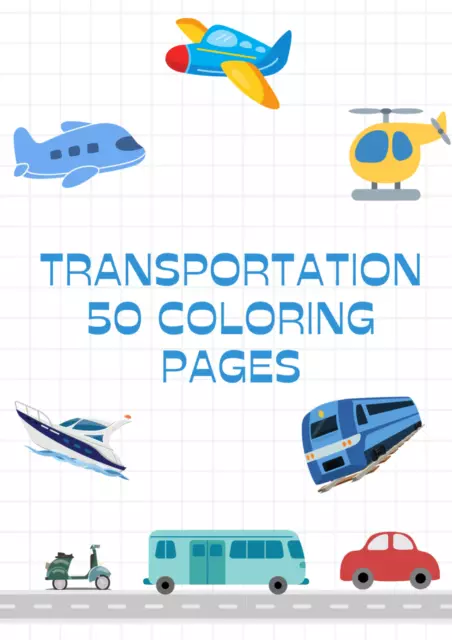 Transportation 50 coloring pages