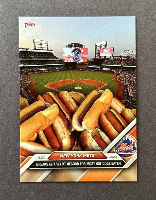 2024 TOPPS NOW New York Mets Citi Field record de la plupart des hot