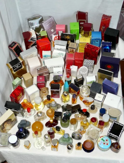 Lot (#2) de + 110 MINIATURES de PARFUM des Années 1970 à 2000 Échantillons