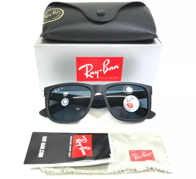 Ray-Ban Sunglasses RB4165 JUSTIN 622/2V Matte Black Rubberized Polarized Lenses