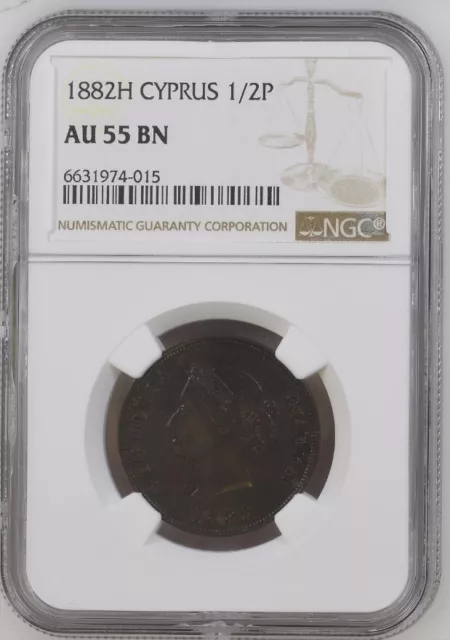 Zypern 1/2 Platte 1882H - Ngc Au55 Brandneu