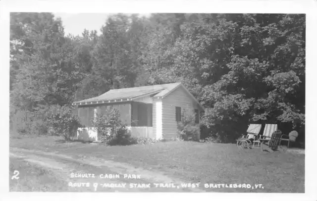 Brattleboro Vermont Schultz Cabin Park Molly Stark Trail Real Photo PC AA71255