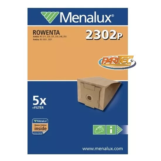 Menalux 900196696 2302P Sacchetti per Traini Rowenta Ambia-9094 Elz