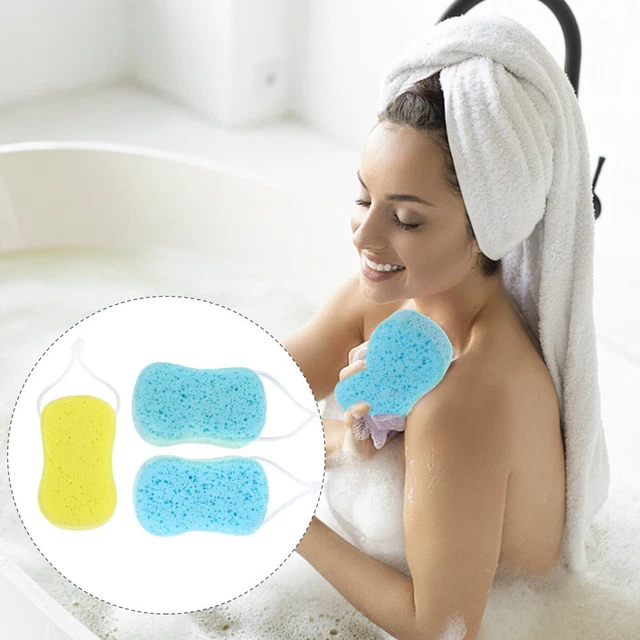 3 pz cuscinetti in spugna da bagno spugna scrubber corpo spugna da bagno cuscinetti in spugna