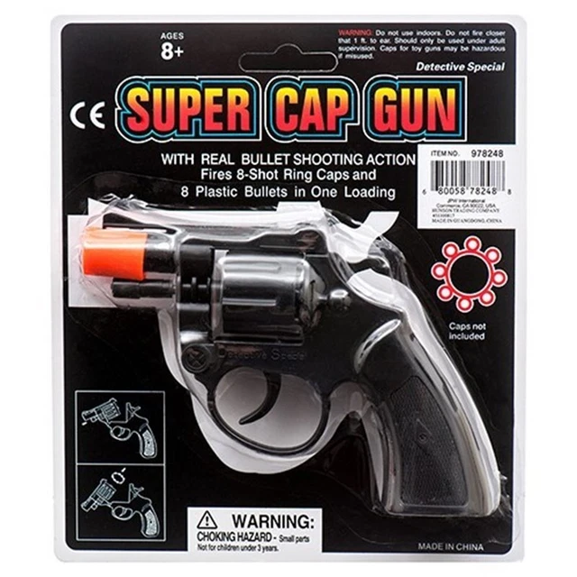 SUPER CAP TOY Gun DETECTIVE SPECIAL Revolver 8 Shot Ring Caps Pistol